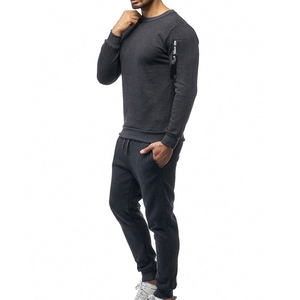 Ensemble de survêtement d'hiver pour homme de haute qualité, personnalisable avec logo, couleur unie, en coton épais 100 %, écologique, respirant, pour jogging décontracté - Product Image 2