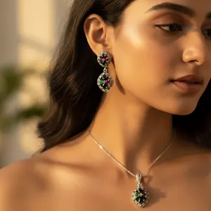 Conjunto de Anillo y Aretes de Plata 925 con Baño de Rodio, Diseño Religioso Cristiano, para Aniversario de Mujer - Product Image 2