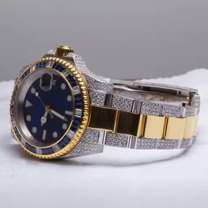 Elegante Reloj de Lujo Indio para Hombre, Diseño Clásico de Negocios, Oro Rosa, Acero Inoxidable, Cuarzo Analógico, Diamante Moissanita, Resistente al Agua 3BAR - Product Image 3