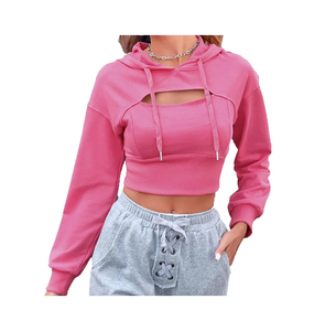 Sudadera Corta Informal con Capucha, Top Corto Deportivo para Mujer, Top Corto con Cordón Ajustable y Capucha 2026 - Product Image 6