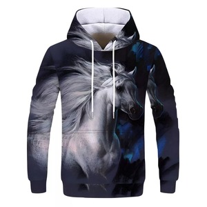 Sudadera con capucha de poliéster con cuello redondo de manga larga para hombre Sudadera con capucha con estampado digital informal para hombre - Product Image 6