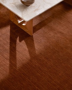 Alfombra personalizable moderna minimalista de lana de Nueva Zelanda, alfombra de área Rectangular lavable de Color sólido Rust Terra - Product Image 4