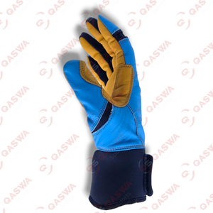 ถุงมือตีเบสบอลซอฟต์บอลปรับแต่งได้หนังคาบาเรต้าสีแดงขาวและน้ำเงิน - Product Image 6