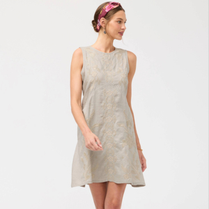 Conjunto de Dos Piezas de Lino 100% Azul Marino, Sin Mangas, Estilo Línea A, Plisado, para Uso Diario en Verano, con Bolsillos - Product Image 1