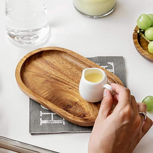 Platos de Madera Decorativos Estilo Rústico Hechos a Mano, Platos de Madera Maciza Natural con Diseño Personalizado para Fiestas y Cocina - Product Image 4