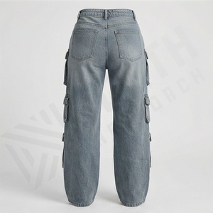 Pantalones Vaqueros Rotos de Moda al por Mayor, Pantalones de Mezclilla para Mujer con Bolsillos Laterales, Pantalones Cargo de Moda Urbana para Mujer - Product Image 2