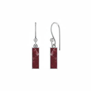 ต่างหูเงินแท้ 925 ชุบเงินแท้ ประดับพลอยทูลไลต์สีน้ำทะเล รูปหัวใจคู่ ทรงบาแก็ตต์ ดีไซน์ทันสมัย เหมาะเป็นของขวัญ - Product Image 1