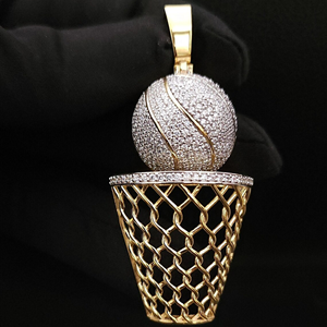 Trendy 925 Sterling Silver et Round Brilliant Cut Moissanite Diamonds Ice Cream Design Hip Hop Pendentif pour Hommes et Femmes - Product Image 1