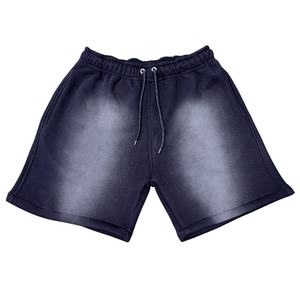 Short taille moyenne High Street pour hommes, délavé à l'acide, avec logo personnalisé, vêtements de ville décontractés, vente en gros de vêtements écologiques à motif vieilli bon marché - Product Image 2