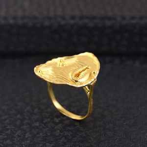 925 Sterling <b>Silver</b> Hammered Texture Finger Band Design Signet Rings Rings 18k Gold Plated - Product Image 5