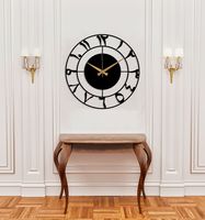 Horloges murales islamiques à finition noire antique et durable avec cadres en métal et motifs arabes uniques pour une décoration intérieure élégante