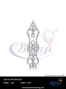 Balaustre Moderno de Hierro Fundido Gris, Altamente Pulido, Técnica de Moldeo en Arena, Componentes de Barandilla para Escaleras y Balcones, Arquitectura - Product Image 3