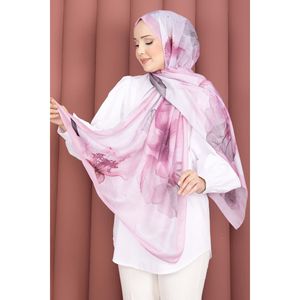Écharpe en fourrure rose à motif de roses, série élégante de châles avec un magnifique design floral - Product Image 1