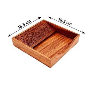 Soporte de pañuelos de madera con acabado natural de diseño de tendencia para hogares modernos que complementa los muebles de madera y agrega vibraciones acogedoras - Product Image 2