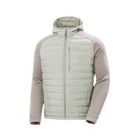 Veste matelassée en coton léger personnalisée pour hommes pour l'hiver en plein air conception mince fermeture à glissière en tissu polyester-nylon tissé