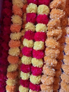 Flor de caléndula Venta al por mayor Flor de caléndula artificial Decoración Guirnaldas Vid Boda Evento indio Decoración Flor Guirnalda Cadena - Product Image 5