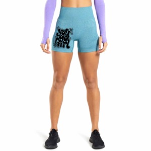 Short de yoga en coton taille haute pour femme avec impression d'entraînement de contrôle de l'abdomen Short cargo longueur genou pour la gym et la course - Product Image 2