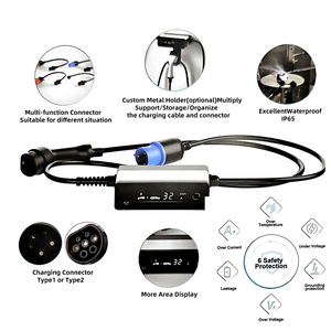 Vente en gros de chargeur portable AC Voyant lumineux 32A 7KW Type2 norme européenne pour usage domestique Chargeur rapide pour voitures <span class=keywords><strong>électrique</strong></span>s - Product Image 2