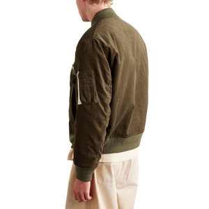 Veste élégante pour homme, bombardier de luxe en daim, vêtements d'extérieur, col côtelé zippé aux poignets, mode décontractée, vêtements de gros - Product Image 2