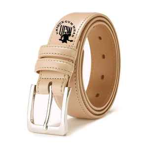เข็มขัดหนังวัวแท้คุณภาพสูงสำหรับผู้ชาย ดีไซน์พิเศษ พร้อมหัวเข็มขัดเหล็กทรงกล่อง และลายพิมพ์ตามสั่ง - Product Image 1