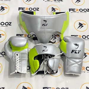 Nuevos Guantes de Boxeo Profesionales Personalizados Verde Plata de Última Tendencia para Entrenamiento y Sparring OEM con Cordones y Agarre para las Manos - Product Image 1