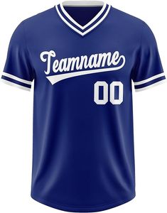 Usine personnalisée vente chaude rétro rayé bouton à manches courtes chemises de Baseball vierge 100% Polyester Baseball Jersey - Product Image 2