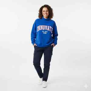 Fabricant personnalisé Logo en gros de haute qualité en coton éponge français mélangé Sweat-shirt surdimensionné à col montant pour femmes - Product Image 2