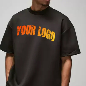 OEM nuevo diseño personalizado en blanco 280gsm peso pesado 100% algodón Hip Hop de gran tamaño de moda de hombro caído hombres camiseta para ropa informal - Product Image 5