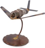 Sculpture d'art métallique artisanale de collection, accessoires de bureau, trophée, cadeau, décoration maison et bureau, avion, impression UV, style nautique