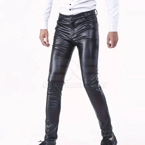 High Quality <b>Men's</b> Straight Canvas <b>Leather</b> <b>Pants</b> Winter 2026 New Arrival Low MOQ Best Online Sale - Product Image 2