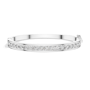 3.465 CT Lab Diamond <b>Bangle</b> <b>Bracelet</b> Round Brilliant Cut 10KT, 14KT, 18KT Gold & 925 Silver Rose, Yellow, White Gold - Product Image 2