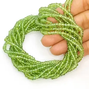 Perles de pierres précieuses en forme de rondelle à facettes en apatite verte de qualité AA perles de rubis en vrac bleues pour tailles de bijoux 2mm 4mm 6mm - Product Image 3