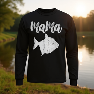 Camiseta de Manga Larga Vintage Mama Silver Dollar Fish para Mamá: Una Elegante Idea de Regalo Promocional - Product Image 3