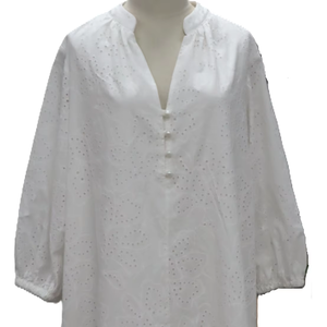 Vestido de Moda para Mujer de Oficina, Diseño Holgado, Tela de Encaje Ligera, 100% Algodón, Casual, Antiarrugas - Product Image 1