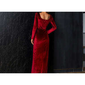 Vestido de Terciopelo Joline de Manga Larga con Cintura Natural para Invierno - Product Image 5