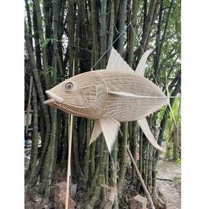 Application d'art de collection pour le lustre tissé léger suspendu de plafond en osier naturel de tissage fait à la main - Product Image 3