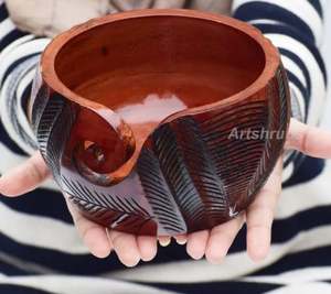 Handcrafted Wooden <b>Yarn</b> Bowl Rustic Knitting Bowl For Craft Lovers On Bulk Price By India Exporter <b>Yarn</b> Bowl - Product Image 1