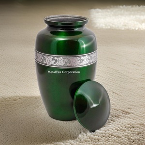 Urna Funeraria de Aluminio Grabada en Plata para Cenizas Humanas, Estilo Americano para Adultos, Hecha a Mano, Recipiente Conmemorativo para Guardar Cenizas - Product Image 1