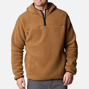 2024 High Quality Winter Warm Custom Logo Zip-up Thick <b>Fleece</b> <b>Men</b> Heavy <b>Sherpa</b> Faux Fur Lined Hoodie OEM Breathable Custom - Product Image 1