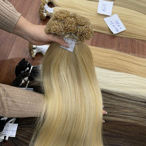 Extensiones de cabello de queratina con punta plana, cabello humano vietnamita, cutícula alineada, paquete de cabello virgen de doble capa, muy alta calidad. - Product Image 1