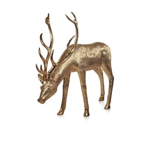Sculpture de table en métal couleur or cerf animal décoratif en aluminium pour décoration de table de bureau à domicile - Product Image 1