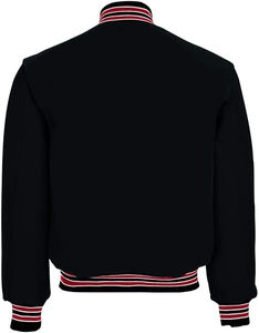 Veste de baseball d'hiver de style High Street pour hommes en toile respirante avec manches en cuir Support en toile respirante pour hommes avec service OEM - Product Image 2