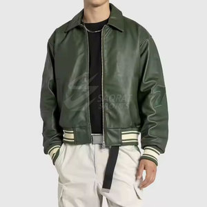 Latest Design 100% Leather Made Men Bomber <b>Jacket</b> <b>Waterproof</b> Wholesale <b>Winter</b> <b>Jacket</b> For Men - Product Image 3