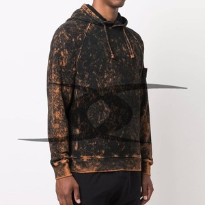 Vente en gros Sweat à capuche thermique surdimensionné pour hommes Vintage Lavé 3D Tie Dye Print Acid Wash Effect Heavyweight French Terry 100% coton - Product Image 2