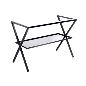Mobile da Bagno - Koricini 80cm Nero Opaco in Metallo con Ripiano in Vetro - Product Image 2