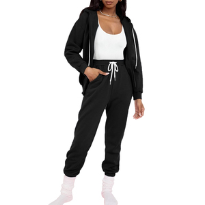 Vente en gros de survêtements en polaire personnalisés pour femmes, nouveau design, jogging d'hiver, vêtements de sport de style hip-hop, ensemble de survêtements bon marché - Product Image 4