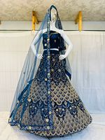Zarna 16 Kali Net Lehenga Full Shisha Mirror Jarkan Stone Glitter Big Flare Superbe robe de mariée pour les occasions de fête de mariage