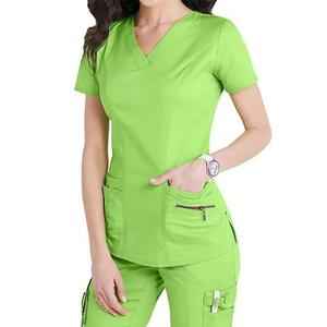 Custom 4 Way Stretch Spandex Enfermeras Hospital Uniformes Enfermería Scrubs Traje Mujeres Scrub Sets Mujeres Hospital Uniformes - Product Image 6