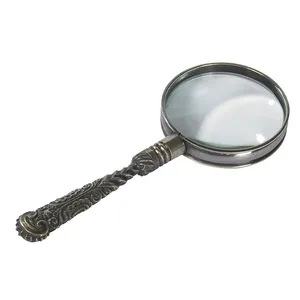 Loupe de style vintage/tableau de lecture de bureau en laiton loupe lentille en verre grossissant avec extrémité en forme d'oiseau - Product Image 3