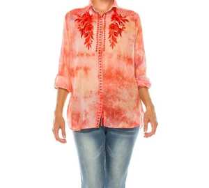 เสื้อเชิ้ตมีกระดุมพิมพ์ลายดอกไม้ดีไซน์ใหม่คุณภาพระดับพรีเมียมพร้อมเสื้อและเสื้อลำลองปักสีสันสดใส - Product Image 2